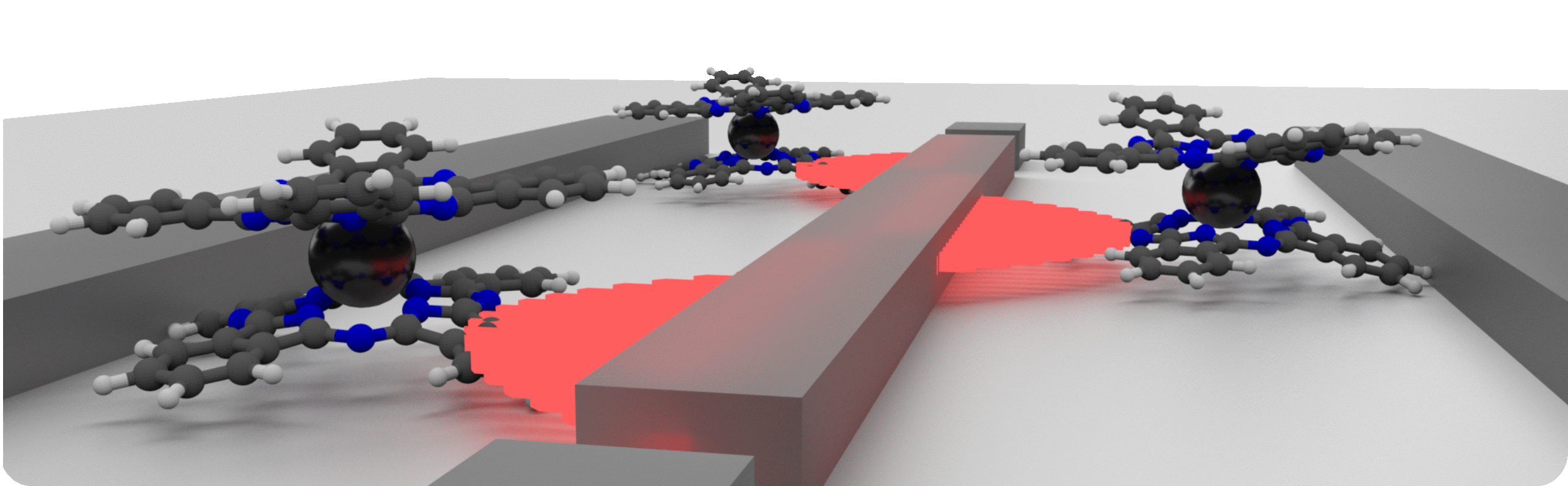 Schematic of three SMM nuclear spins coupled coupled to a superconducting cavity resonator. 
							    The SMMs are placed at antinodes of the resonator’s electric field.